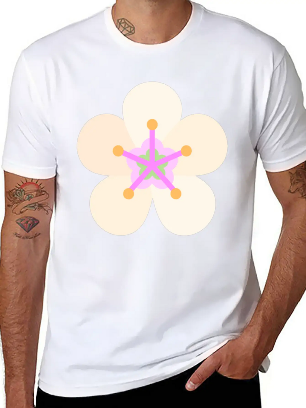 Almond Flower Classic Fit Graphic Tee For Daily Comfort – Unisex Cotton Shirt