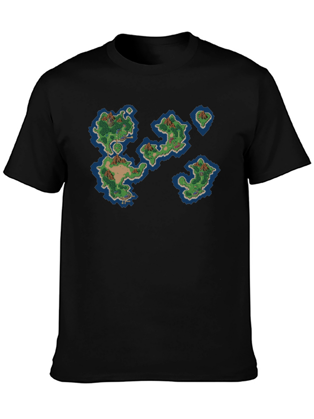 Retro Island Map Graphic Tee - Black
