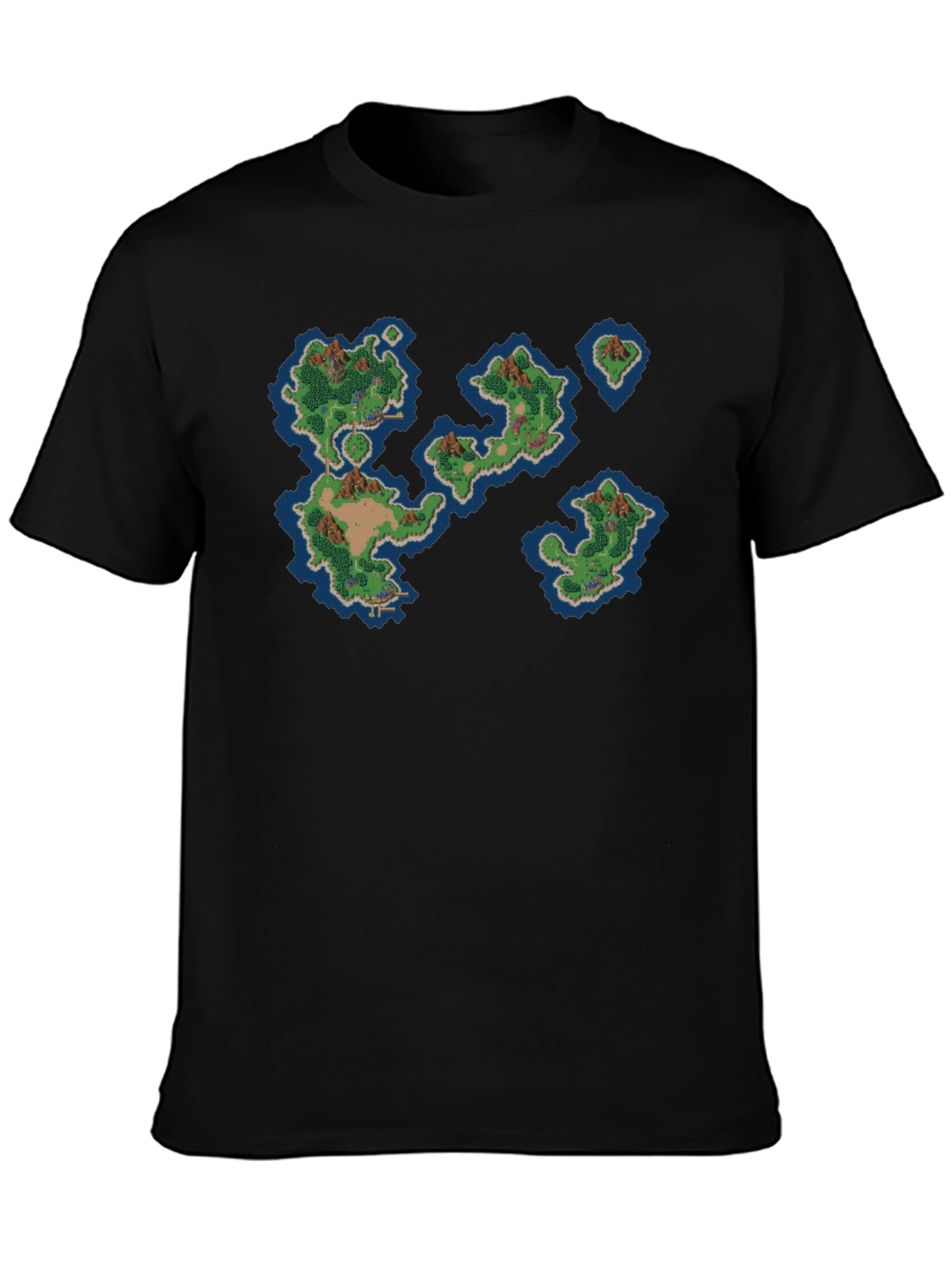 Retro Island Map Graphic Tee - Black
