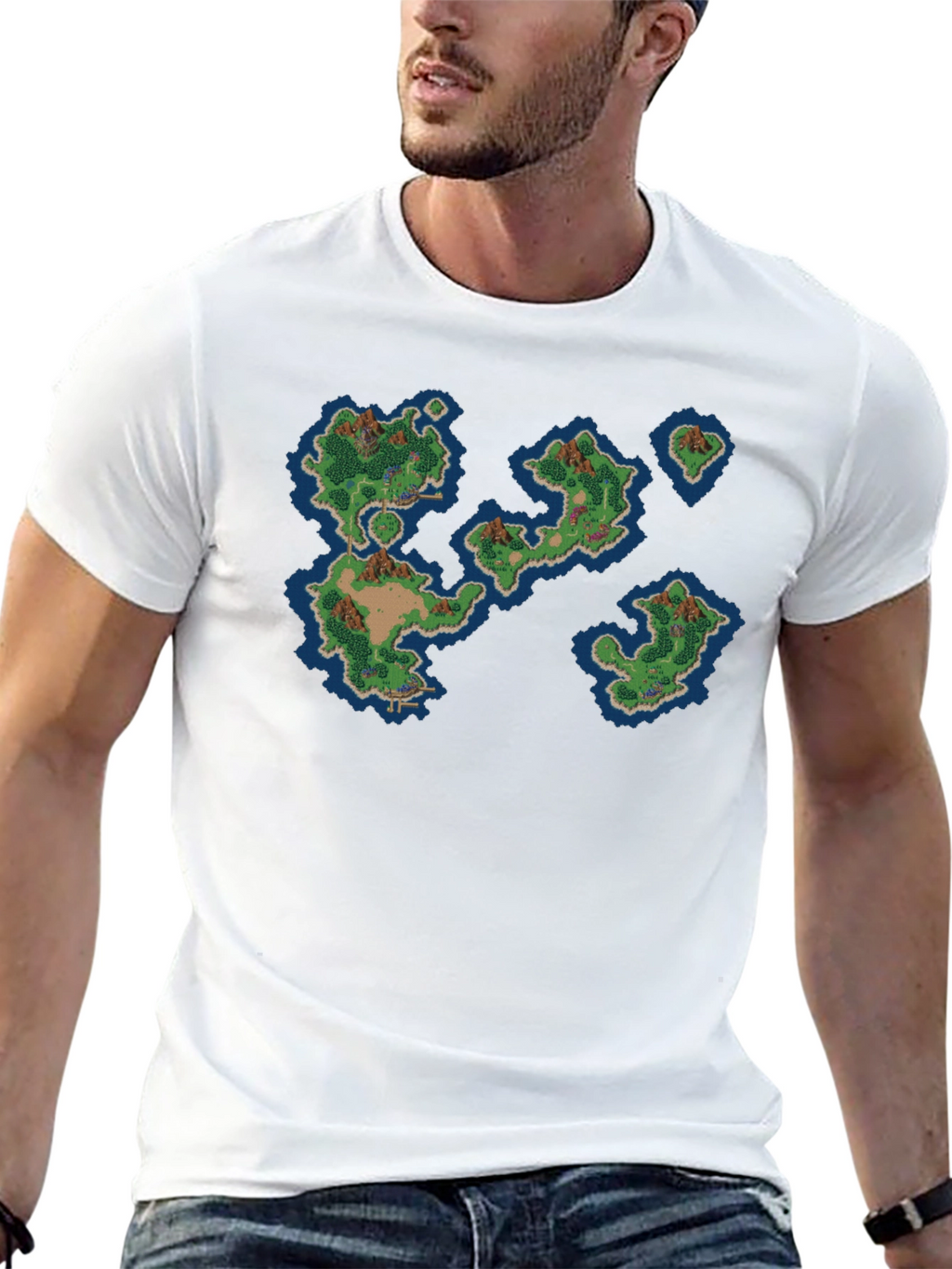 Retro Island Map Graphic Tee - Black