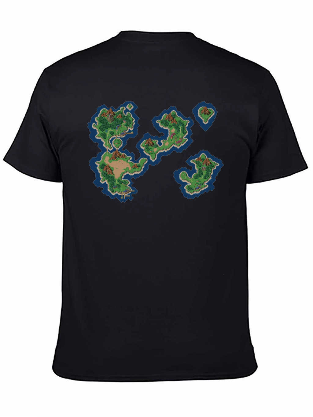 Retro Island Map Graphic Tee - Black