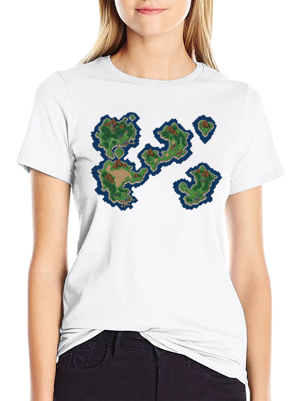 Retro Island Map Graphic Tee - Black