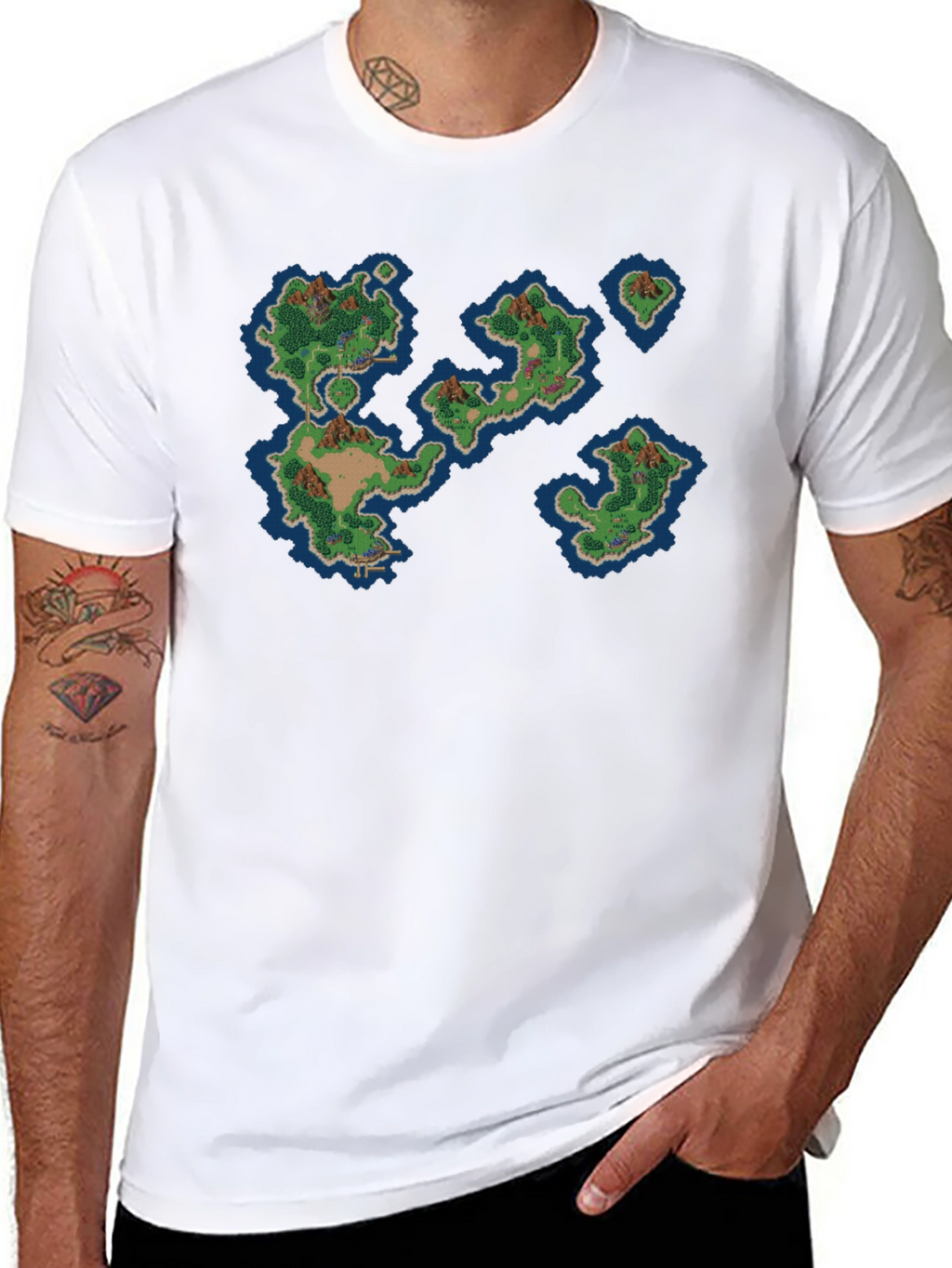 Retro Island Map Graphic Tee - Black