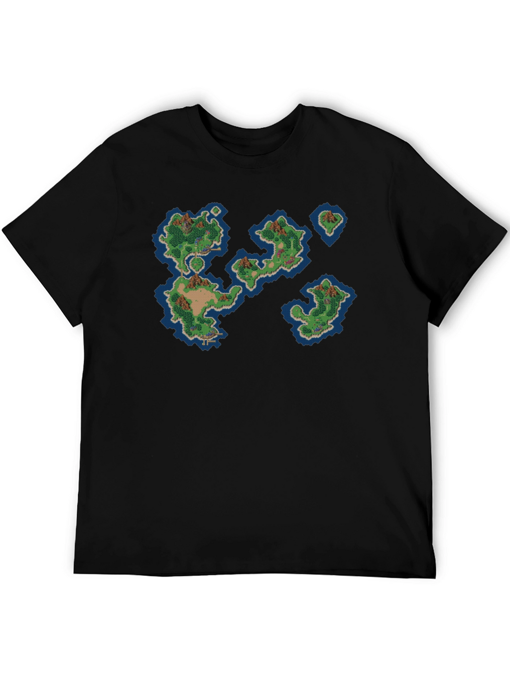 Retro Island Map Graphic Tee - Black