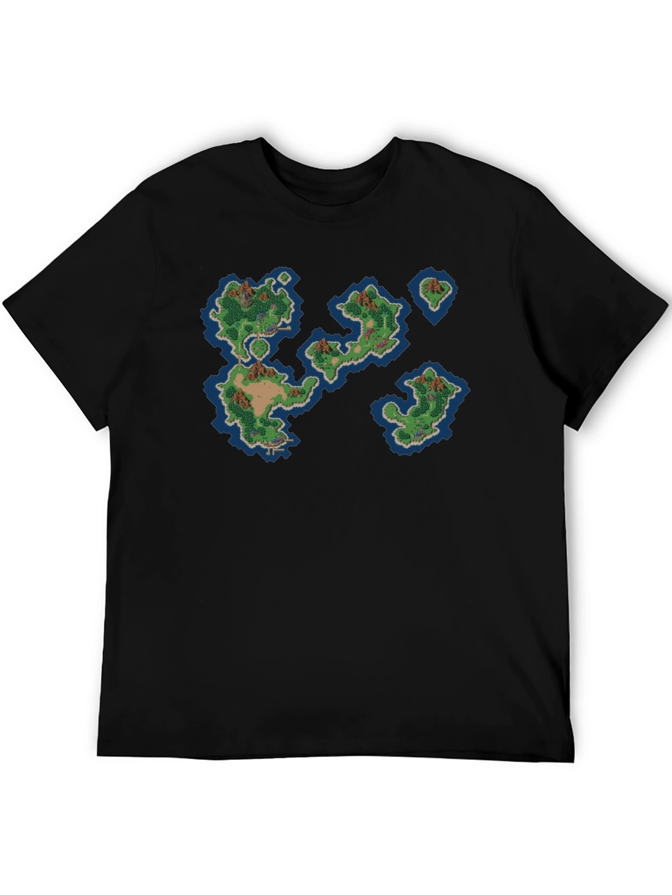 Retro Island Map Graphic Tee - Black