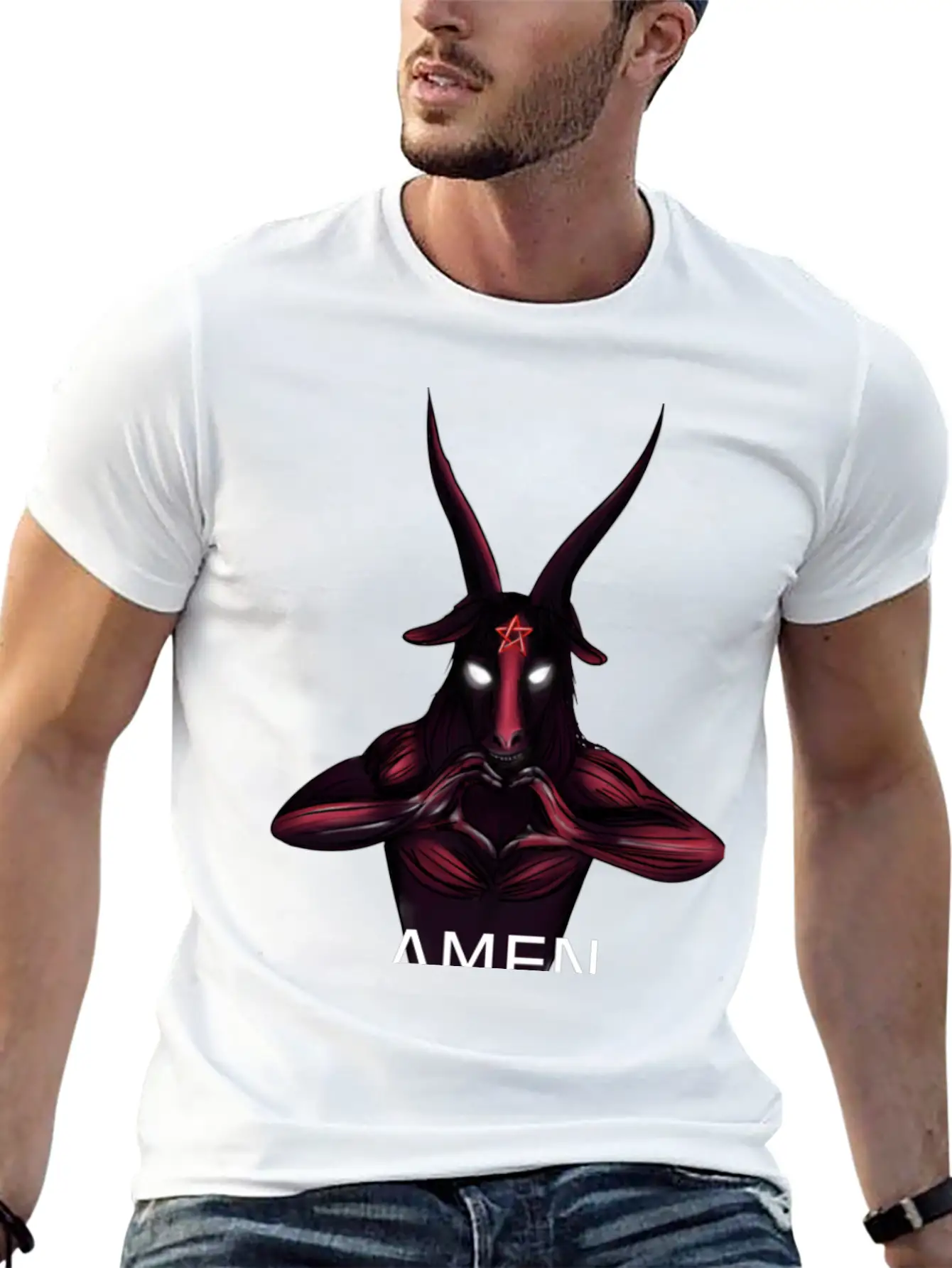 Alternative Amen Occult Love Casual Graphic T-Shirt – Simple And Comfortable Daily Wear