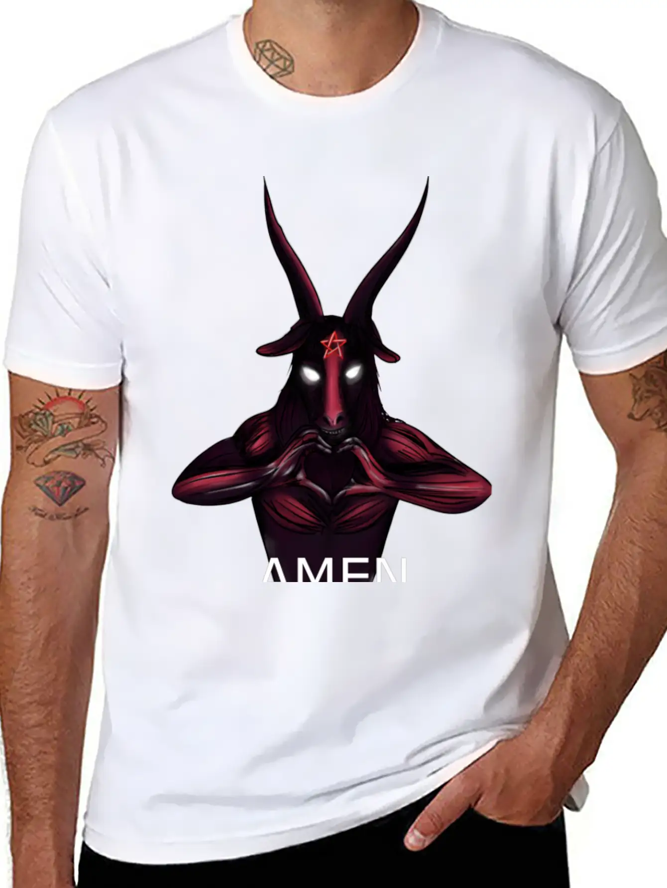 Alternative Amen Occult Love Casual Graphic T-Shirt – Simple And Comfortable Daily Wear
