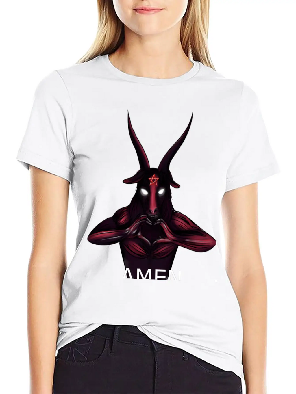 Alternative Amen Occult Love Casual Graphic T-Shirt – Simple And Comfortable Daily Wear