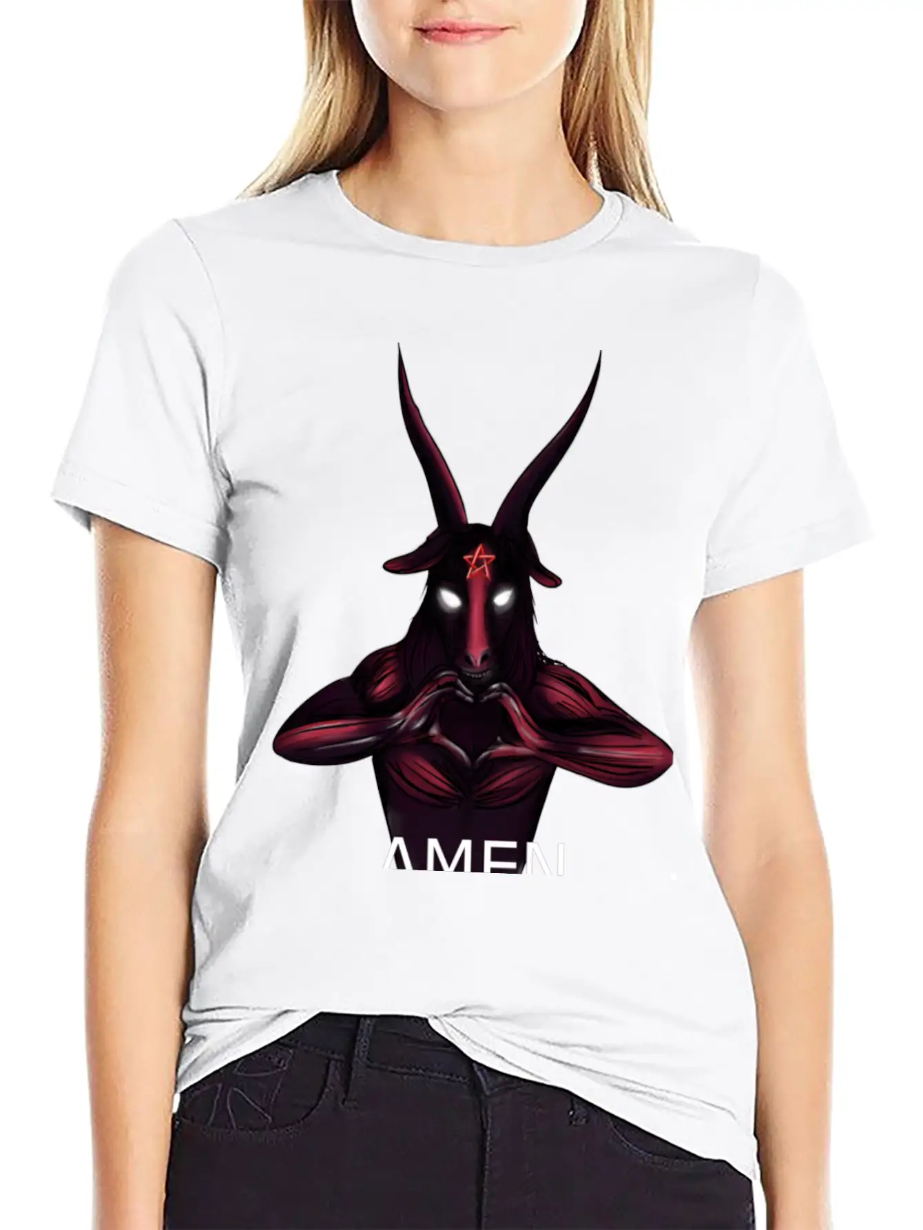 Alternative Amen Occult Love Casual Graphic T-Shirt – Simple And Comfortable Daily Wear