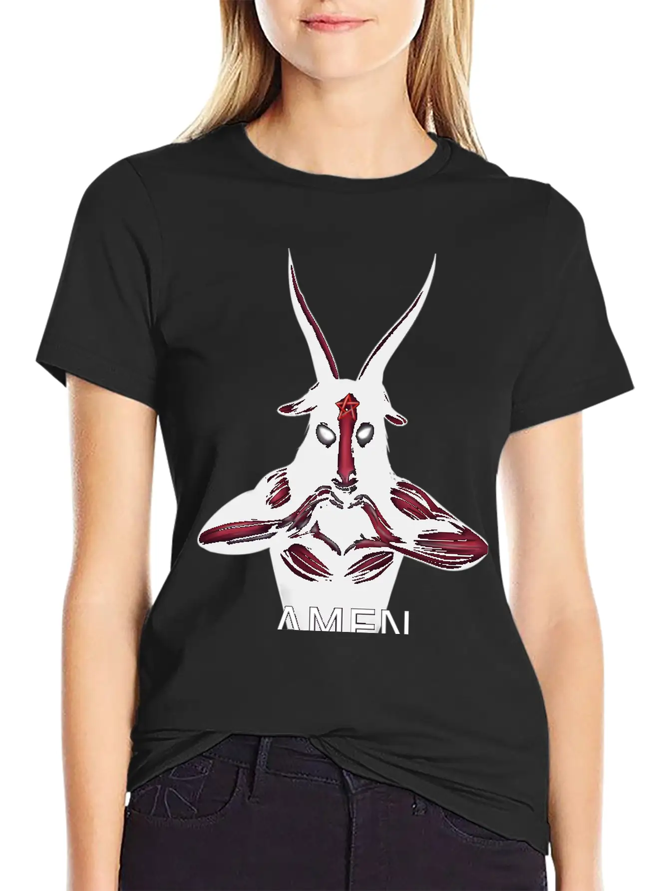 Alternative Amen Occult Love Casual Graphic T-Shirt – Simple And Comfortable Daily Wear