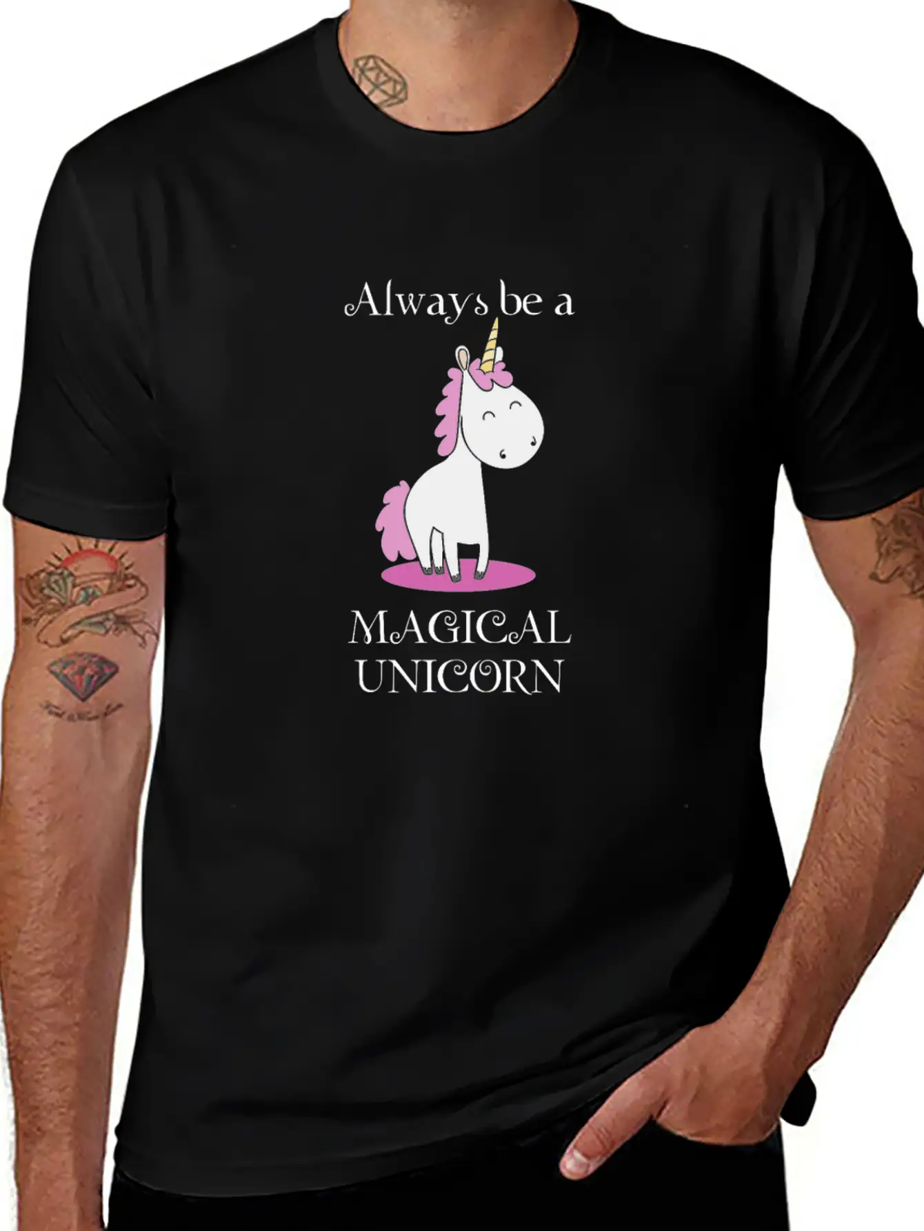 Always Be A Magical Unicorn Funny Unicorn Gift Unisex Short Sleeve Soft Cotton T-Shirt – Casual Everyday Wear