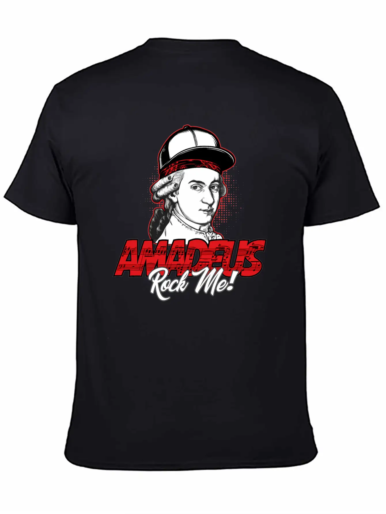 Amadeus Rock Me | Wolfgang Amadeus Mozart Classic Stylish Everyday T-Shirt – Unisex Basic Cotton Tee
