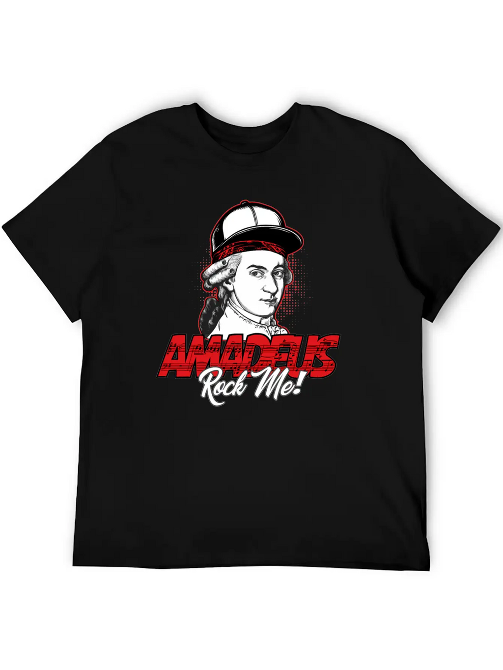 Amadeus Rock Me | Wolfgang Amadeus Mozart Classic Stylish Everyday T-Shirt – Unisex Basic Cotton Tee
