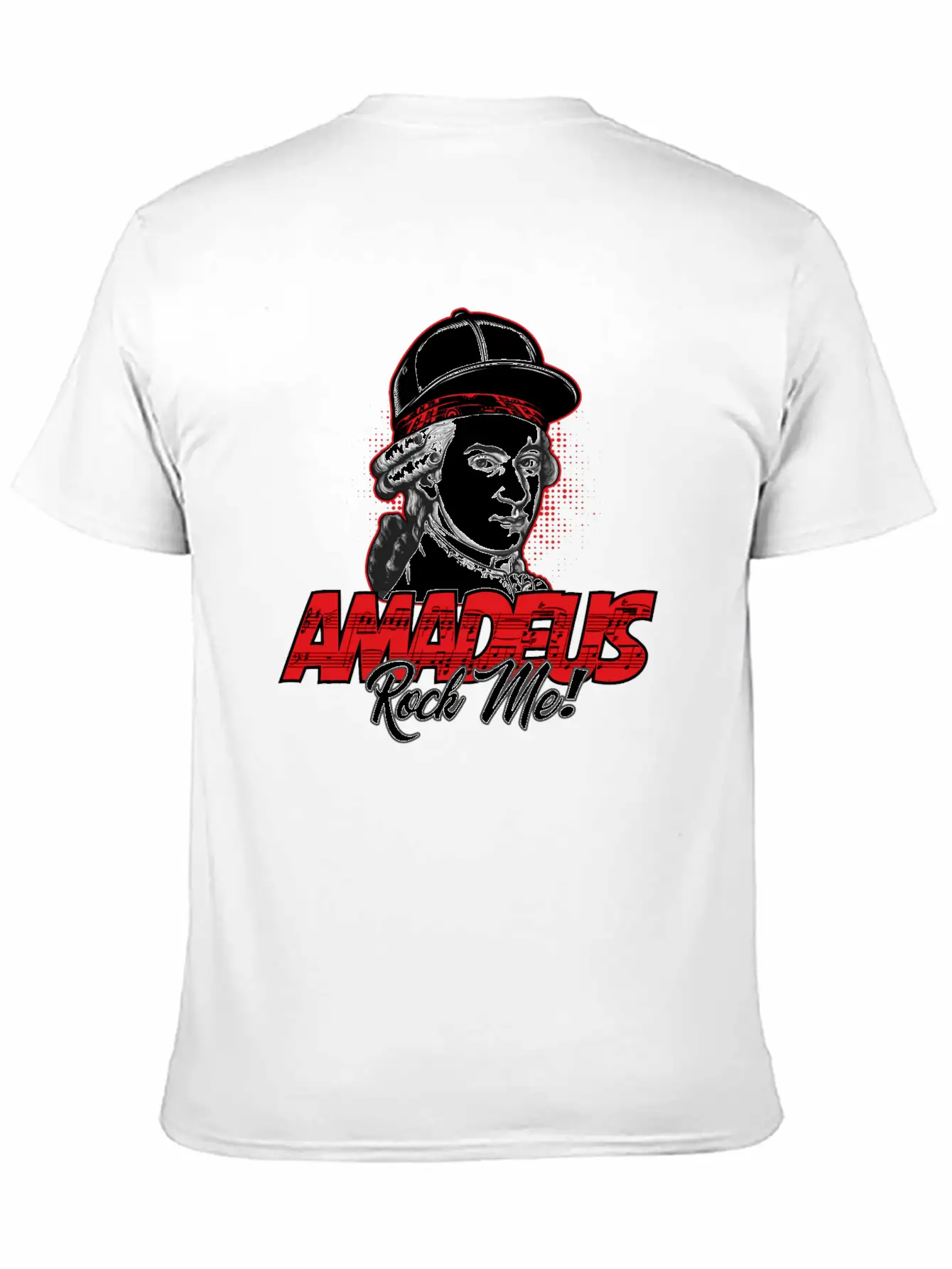 Amadeus Rock Me | Wolfgang Amadeus Mozart Classic Stylish Everyday T-Shirt – Unisex Basic Cotton Tee