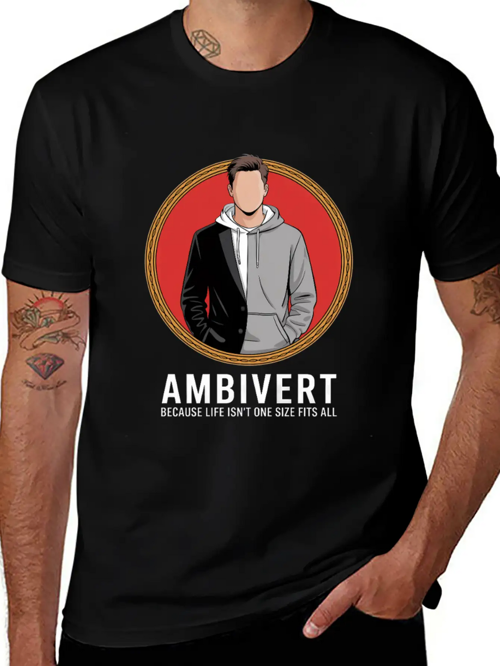 Ambivert Because Life Isn’t One Size Fits All Casual Graphic T-Shirt – Simple And Comfortable Daily Wear