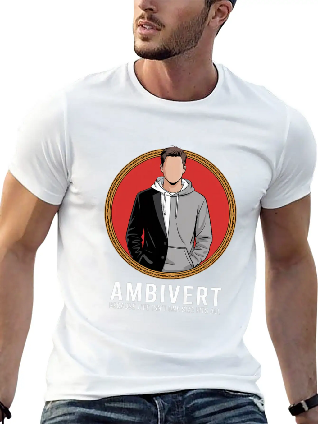 Ambivert Because Life Isn’t One Size Fits All Casual Graphic T-Shirt – Simple And Comfortable Daily Wear