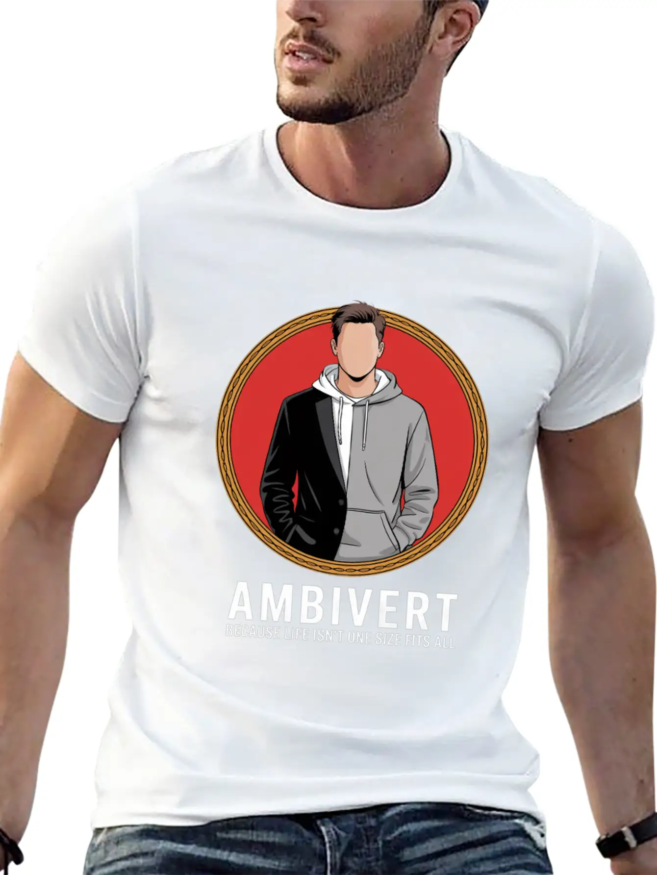 Ambivert Because Life Isn’t One Size Fits All Casual Graphic T-Shirt – Simple And Comfortable Daily Wear