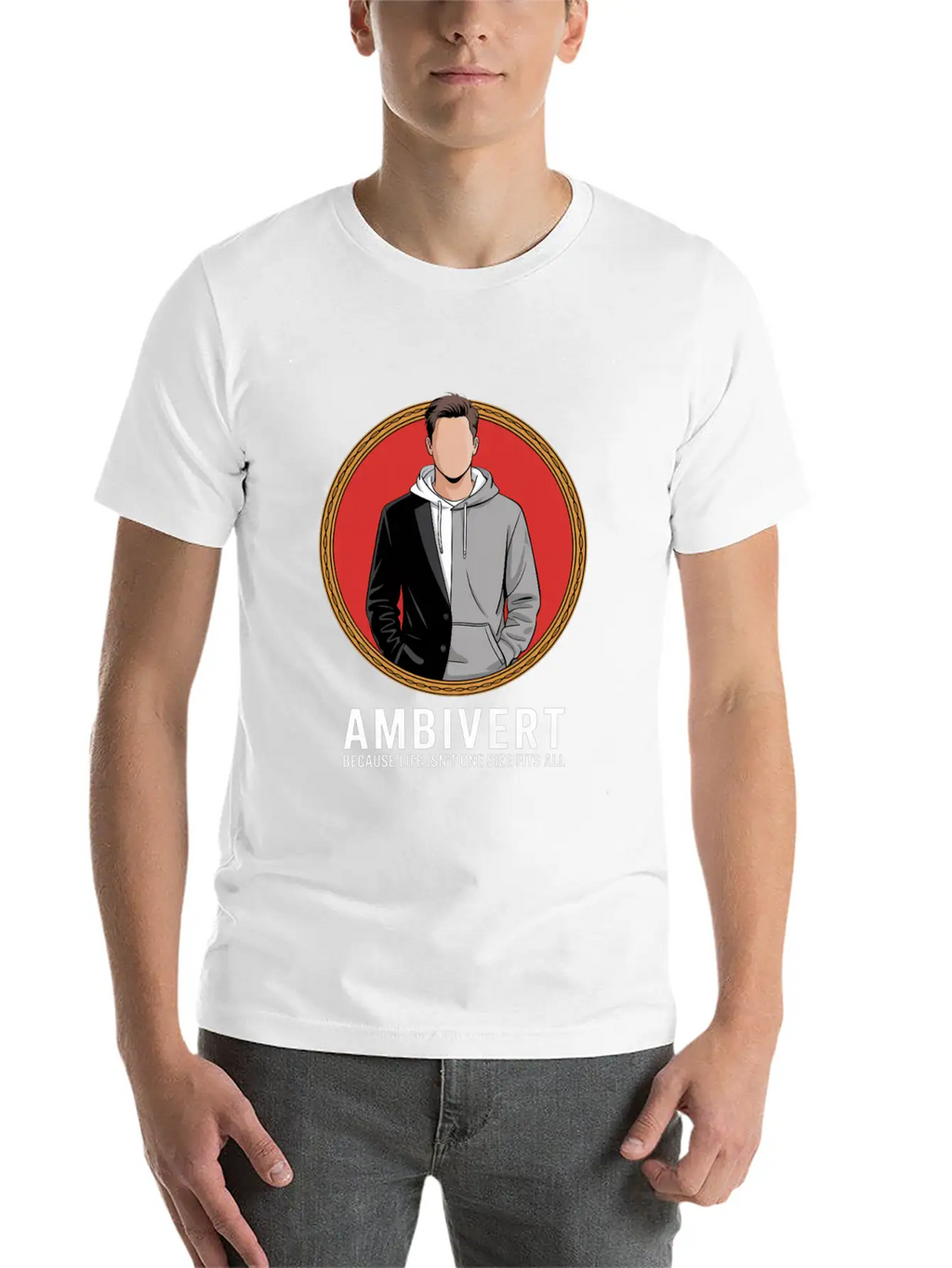 Ambivert Because Life Isn’t One Size Fits All Casual Graphic T-Shirt – Simple And Comfortable Daily Wear