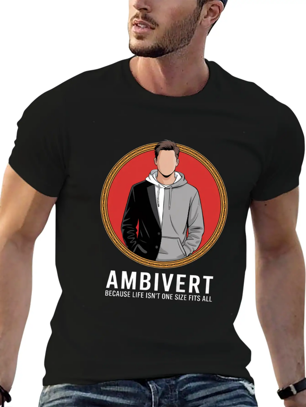 Ambivert Because Life Isn’t One Size Fits All Casual Graphic T-Shirt – Simple And Comfortable Daily Wear