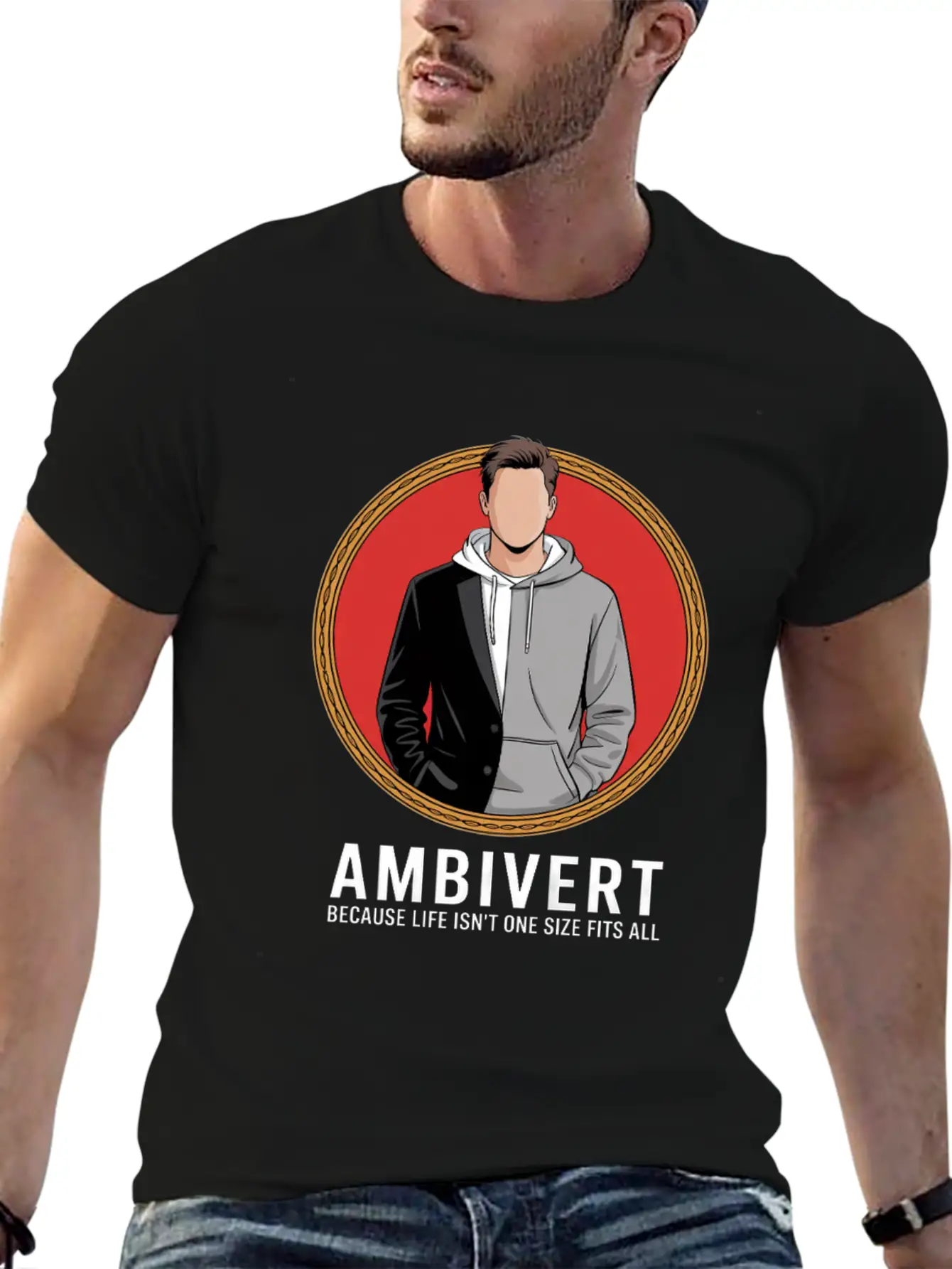 Ambivert Because Life Isn’t One Size Fits All Casual Graphic T-Shirt – Simple And Comfortable Daily Wear