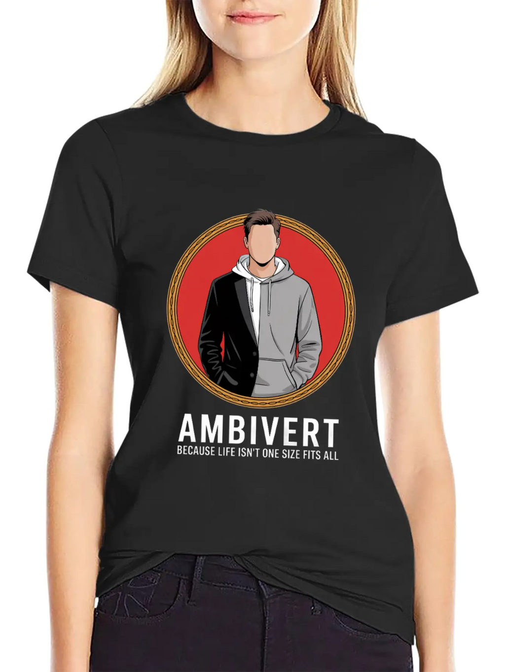 Ambivert Because Life Isn’t One Size Fits All Casual Graphic T-Shirt – Simple And Comfortable Daily Wear