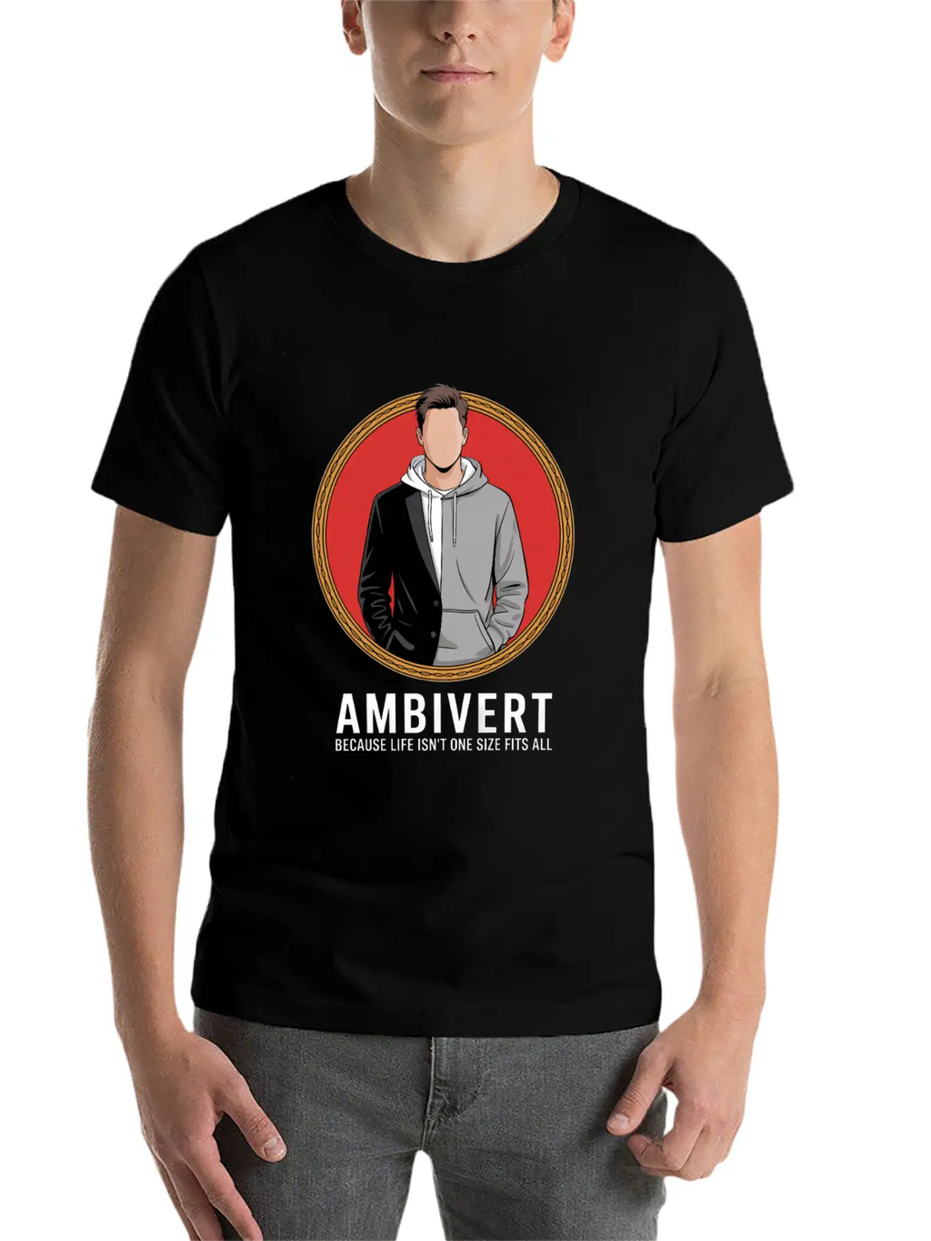 Ambivert Because Life Isn’t One Size Fits All Casual Graphic T-Shirt – Simple And Comfortable Daily Wear