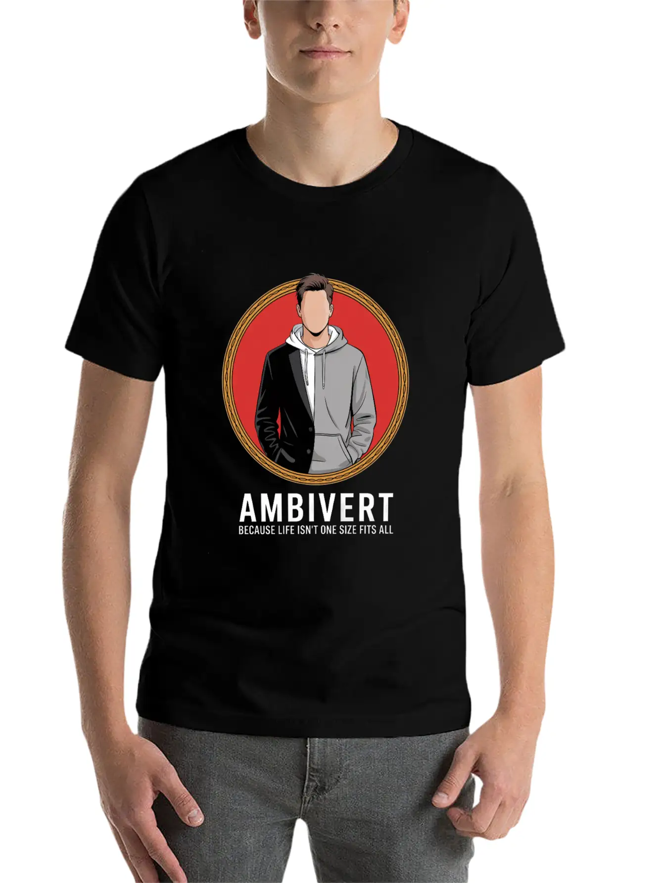 Ambivert Because Life Isn’t One Size Fits All Casual Graphic T-Shirt – Simple And Comfortable Daily Wear