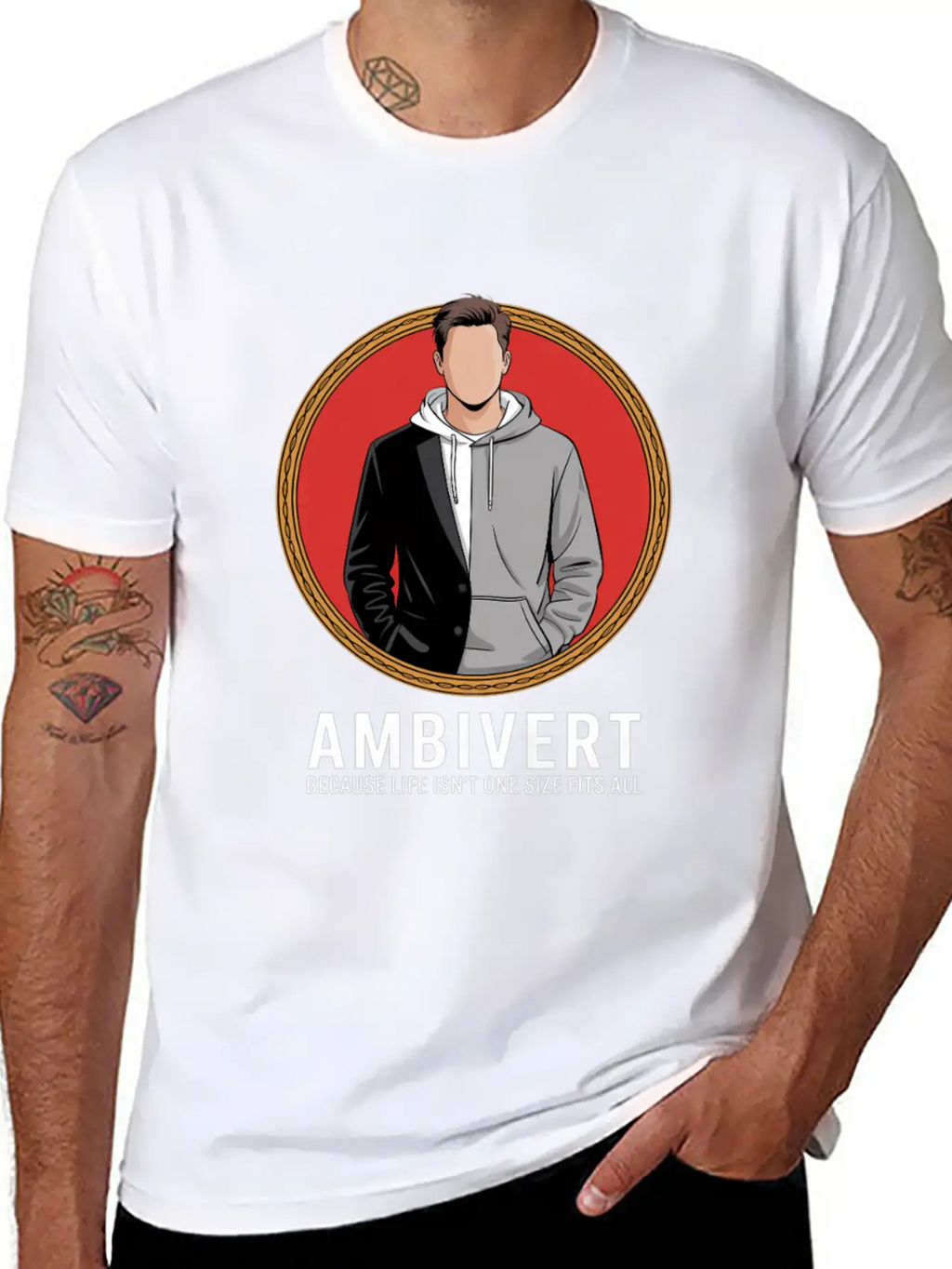 Ambivert Because Life Isn’t One Size Fits All Casual Graphic T-Shirt – Simple And Comfortable Daily Wear