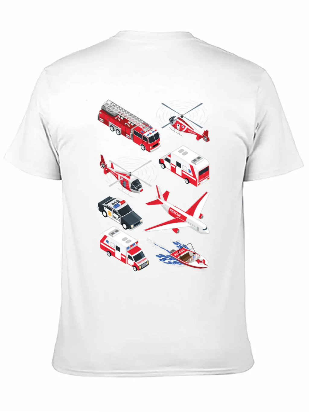 Ambulance Cars Boys Girls Fire Trucks Casual Graphic T-Shirt – Simple And Comfortable Daily Wear