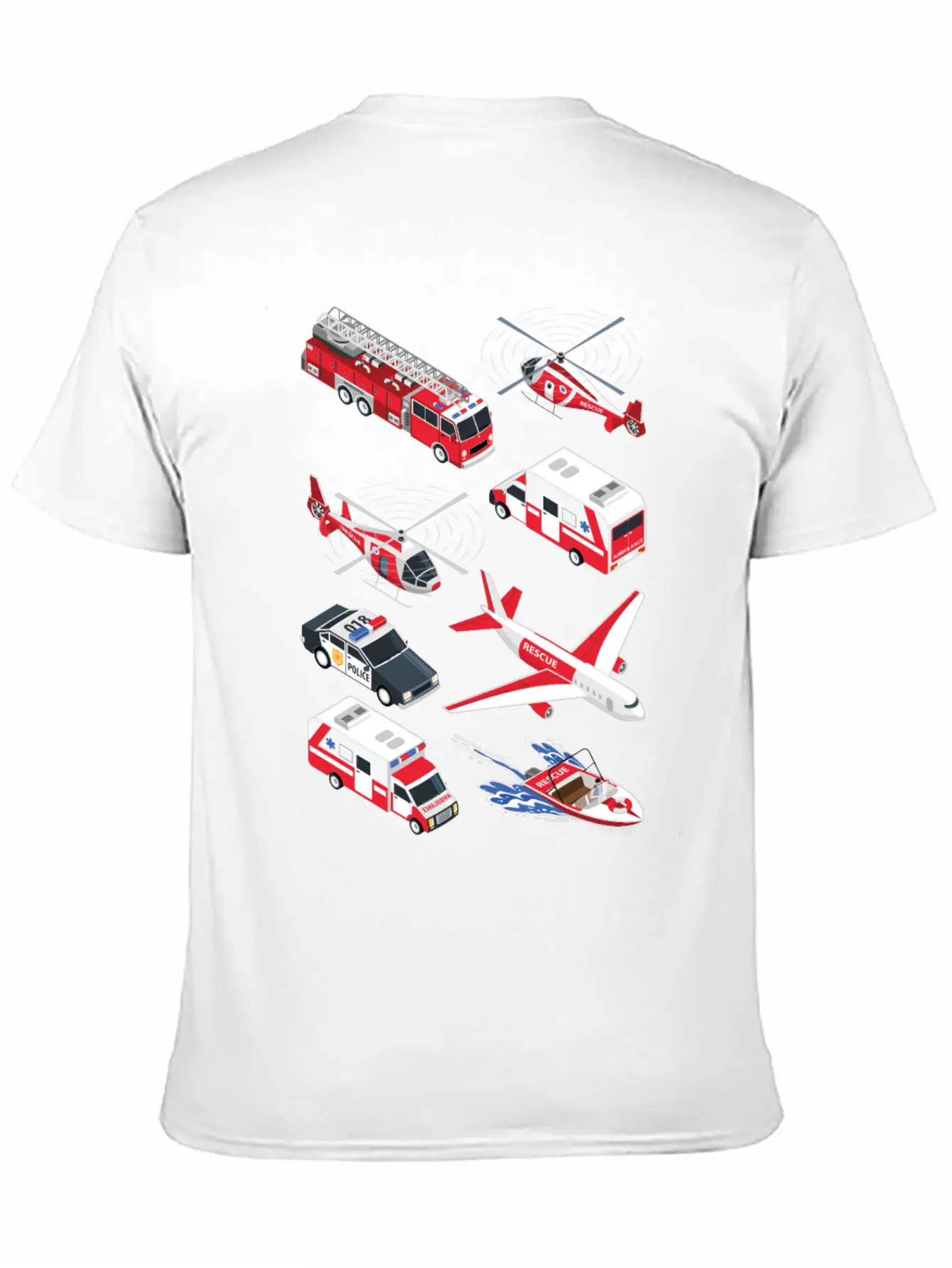 Ambulance Cars Boys Girls Fire Trucks Casual Graphic T-Shirt – Simple And Comfortable Daily Wear
