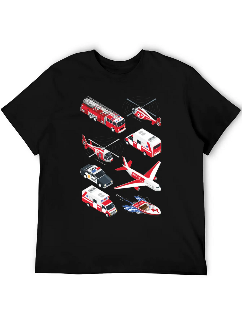Ambulance Cars Boys Girls Fire Trucks Casual Graphic T-Shirt – Simple And Comfortable Daily Wear