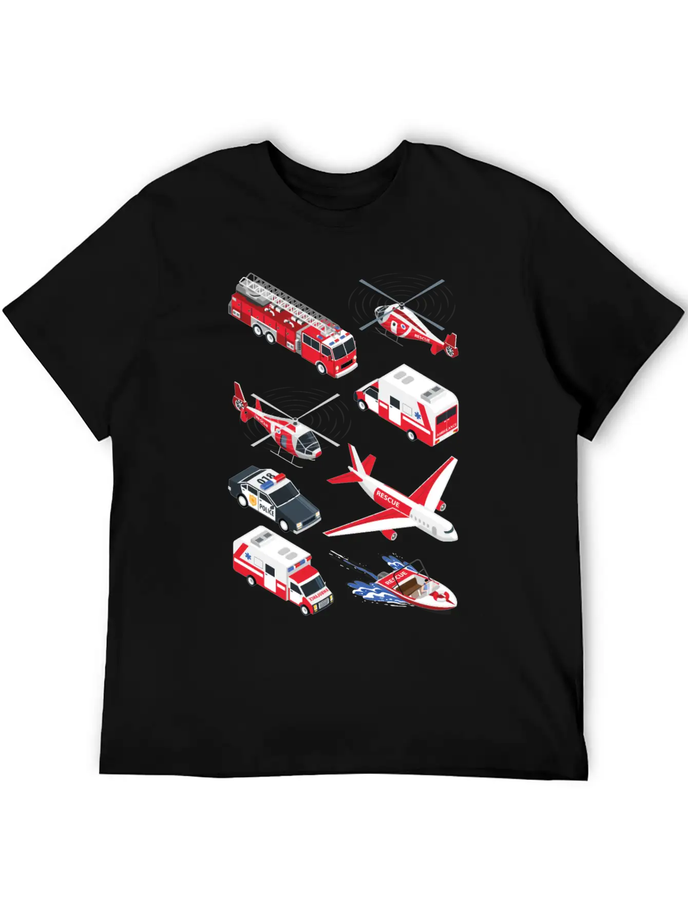 Ambulance Cars Boys Girls Fire Trucks Casual Graphic T-Shirt – Simple And Comfortable Daily Wear