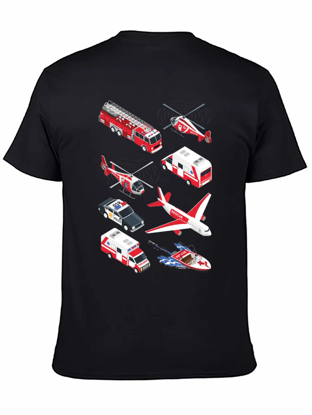 Ambulance Cars Boys Girls Fire Trucks Casual Graphic T-Shirt – Simple And Comfortable Daily Wear