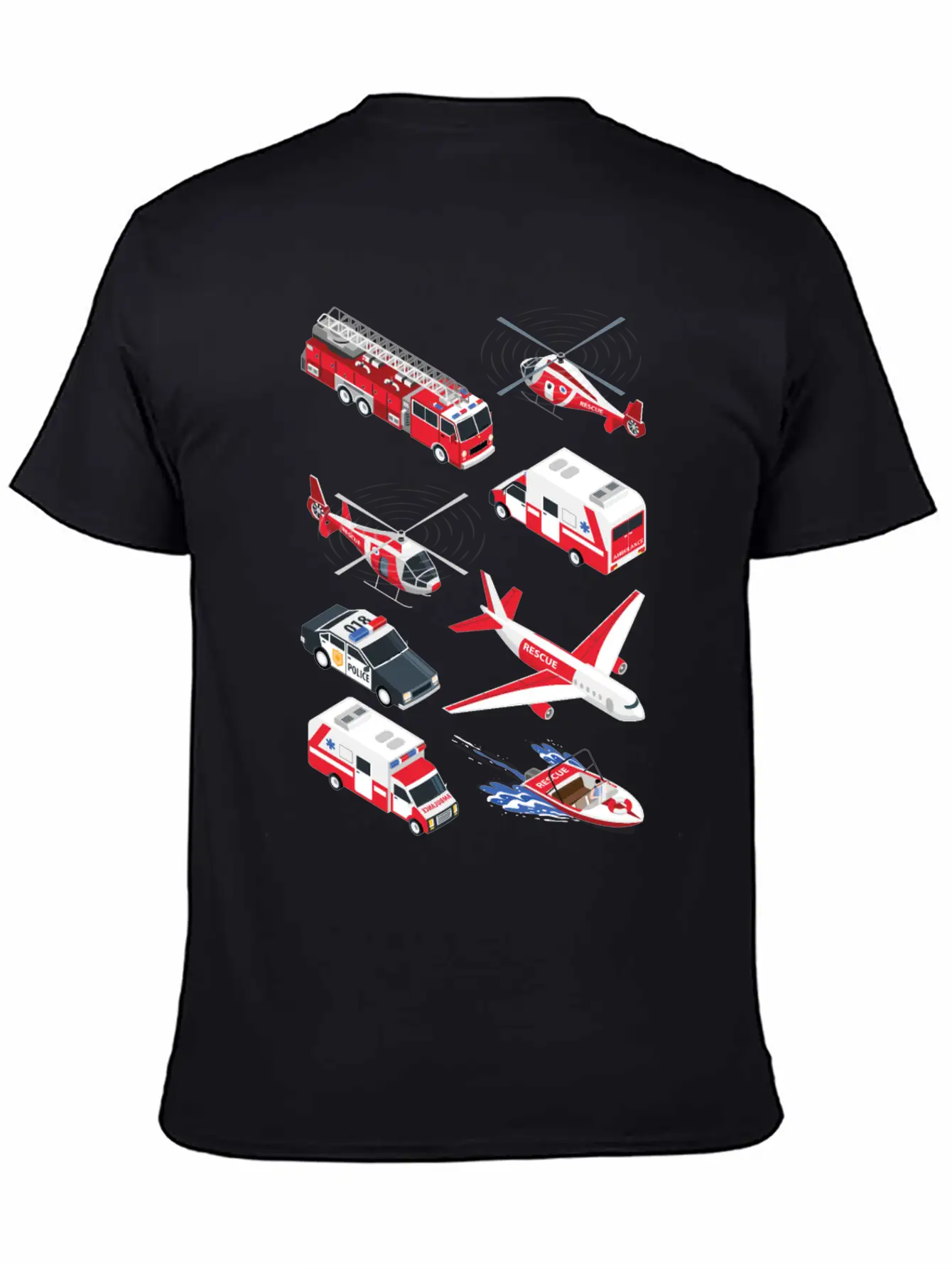 Ambulance Cars Boys Girls Fire Trucks Casual Graphic T-Shirt – Simple And Comfortable Daily Wear