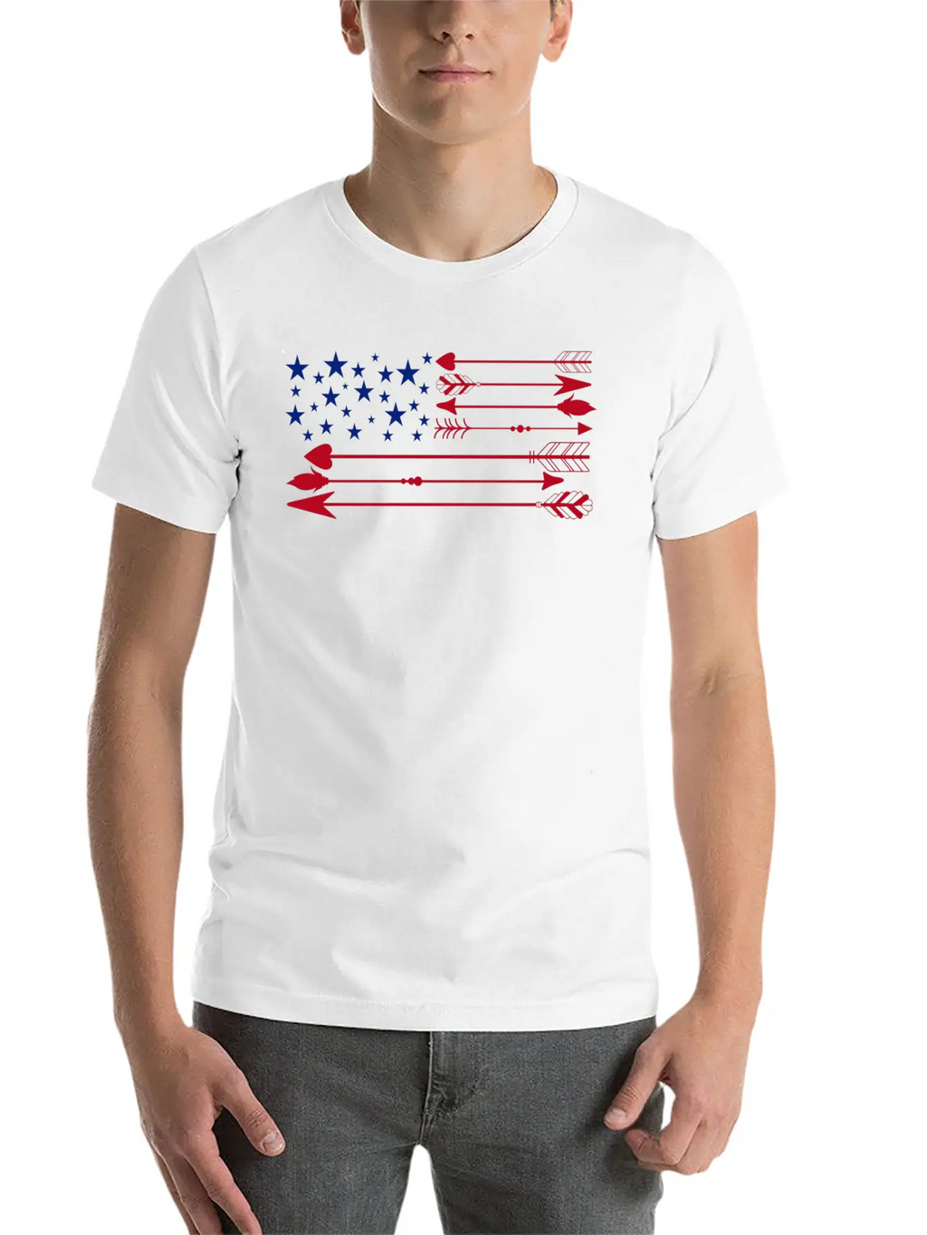 America Flag Arrow 4th Of July Unisex Short Sleeve Soft Cotton T-Shirt – Casual Everyday Wear