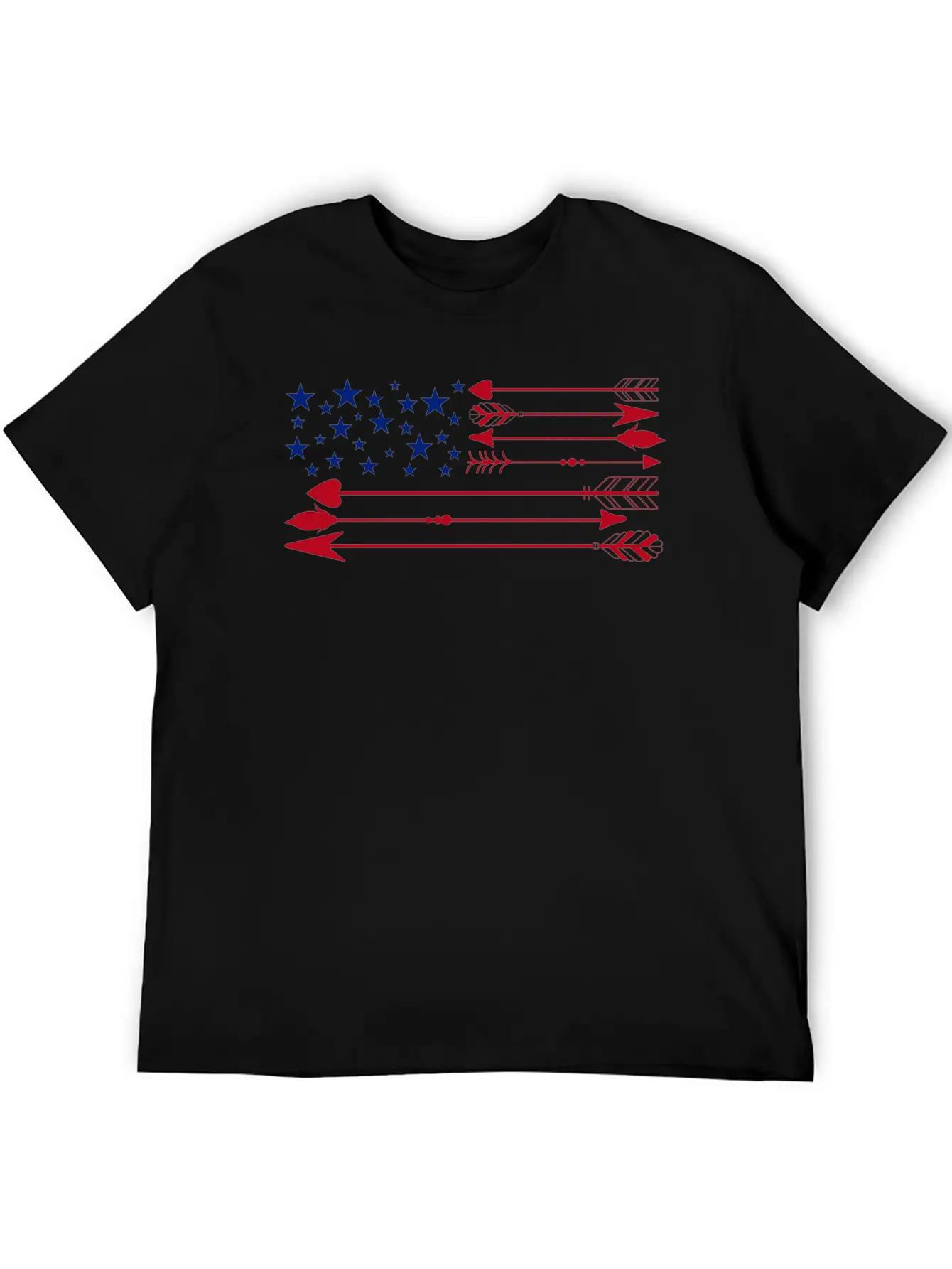 America Flag Arrow 4th Of July Unisex Short Sleeve Soft Cotton T-Shirt – Casual Everyday Wear