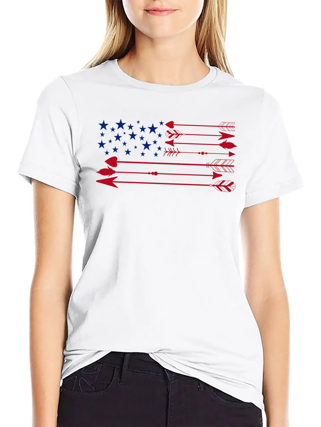 America Flag Arrow 4th Of July Unisex Short Sleeve Soft Cotton T-Shirt – Casual Everyday Wear