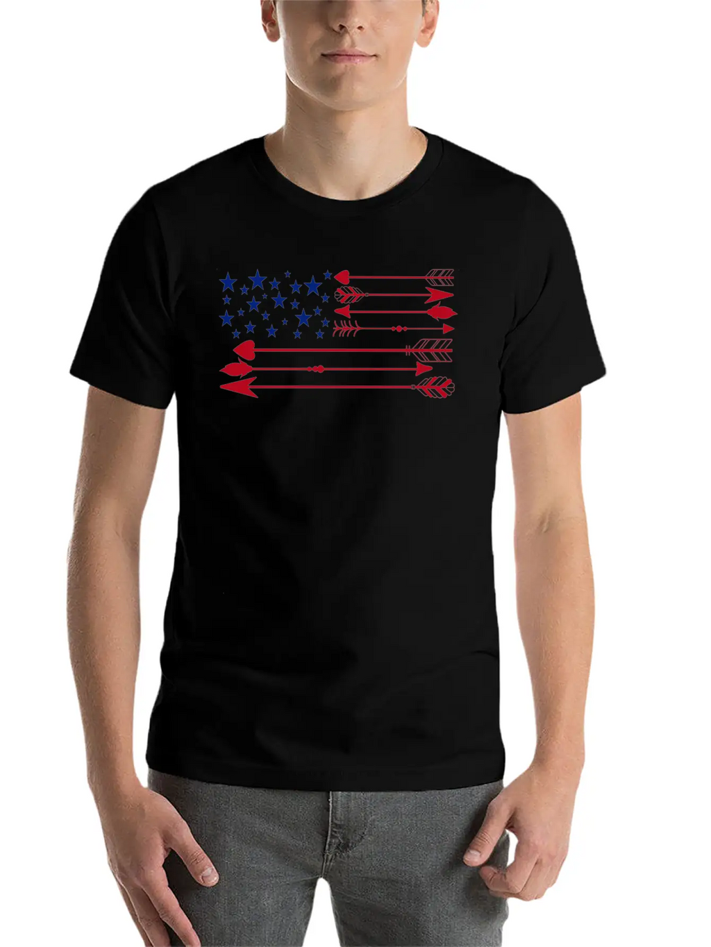 America Flag Arrow 4th Of July Unisex Short Sleeve Soft Cotton T-Shirt – Casual Everyday Wear