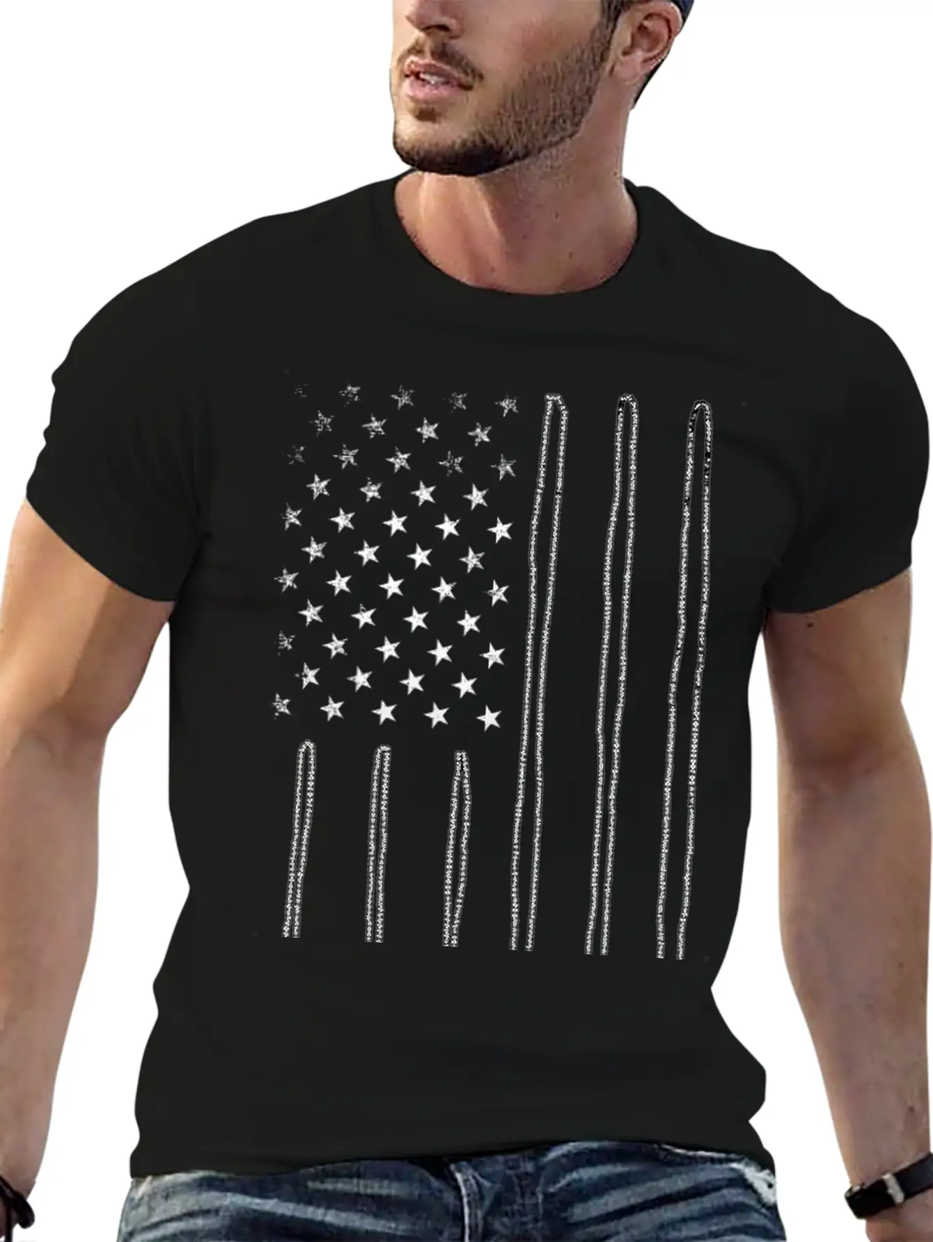 America Flag Dog Tag Unisex Short Sleeve Soft Cotton T-Shirt – Casual Everyday Wear