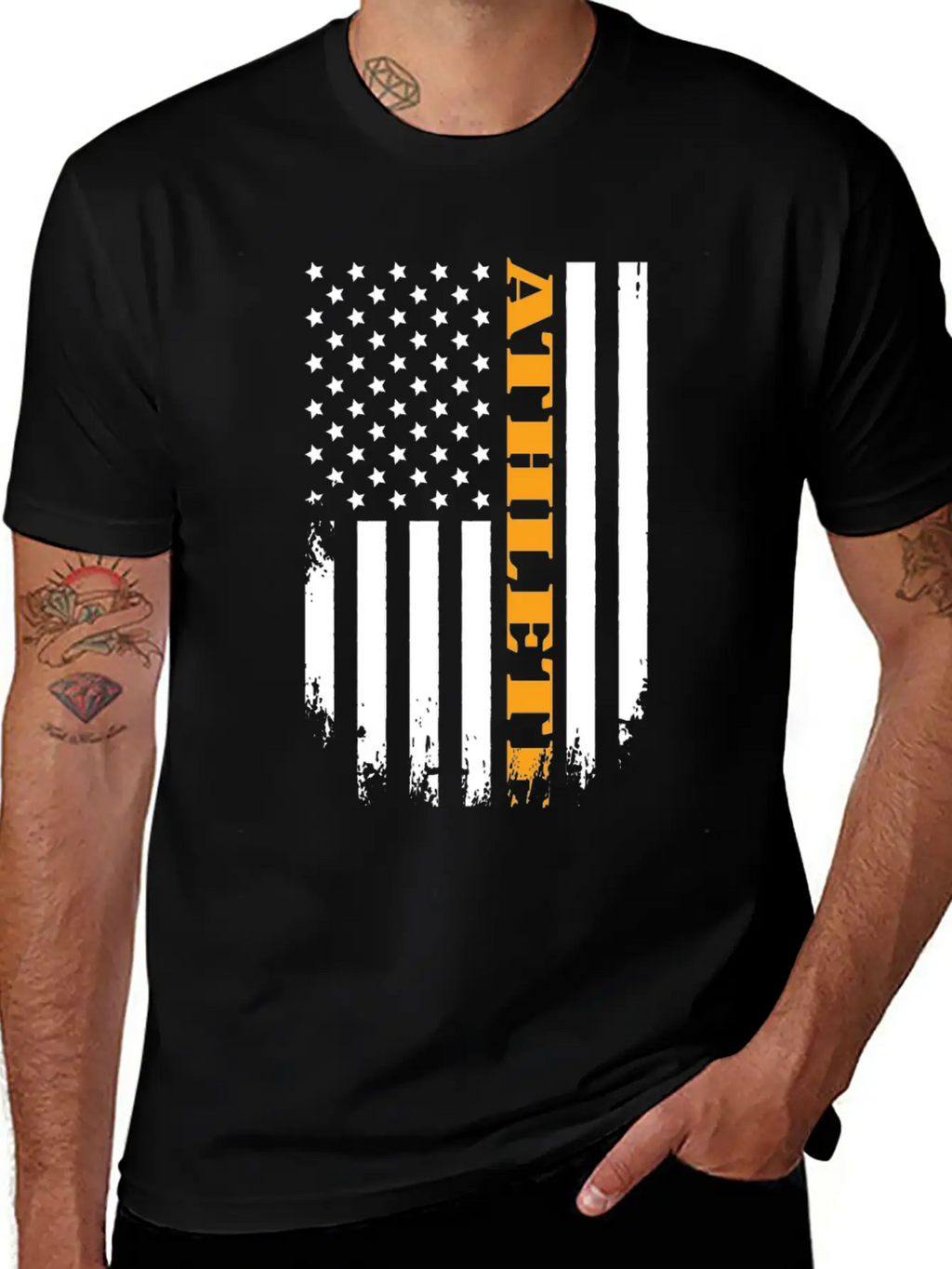 American Athlete Proud Of My Country Casual Graphic T-Shirt – Simple And Comfortable Daily Wear