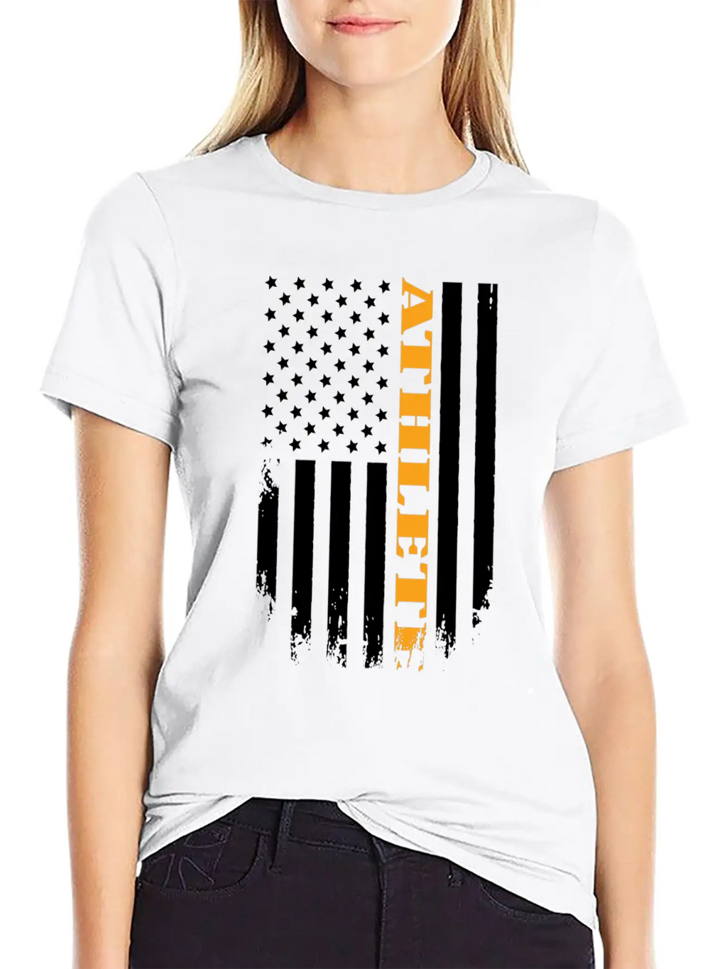 American Athlete Proud Of My Country Casual Graphic T-Shirt – Simple And Comfortable Daily Wear