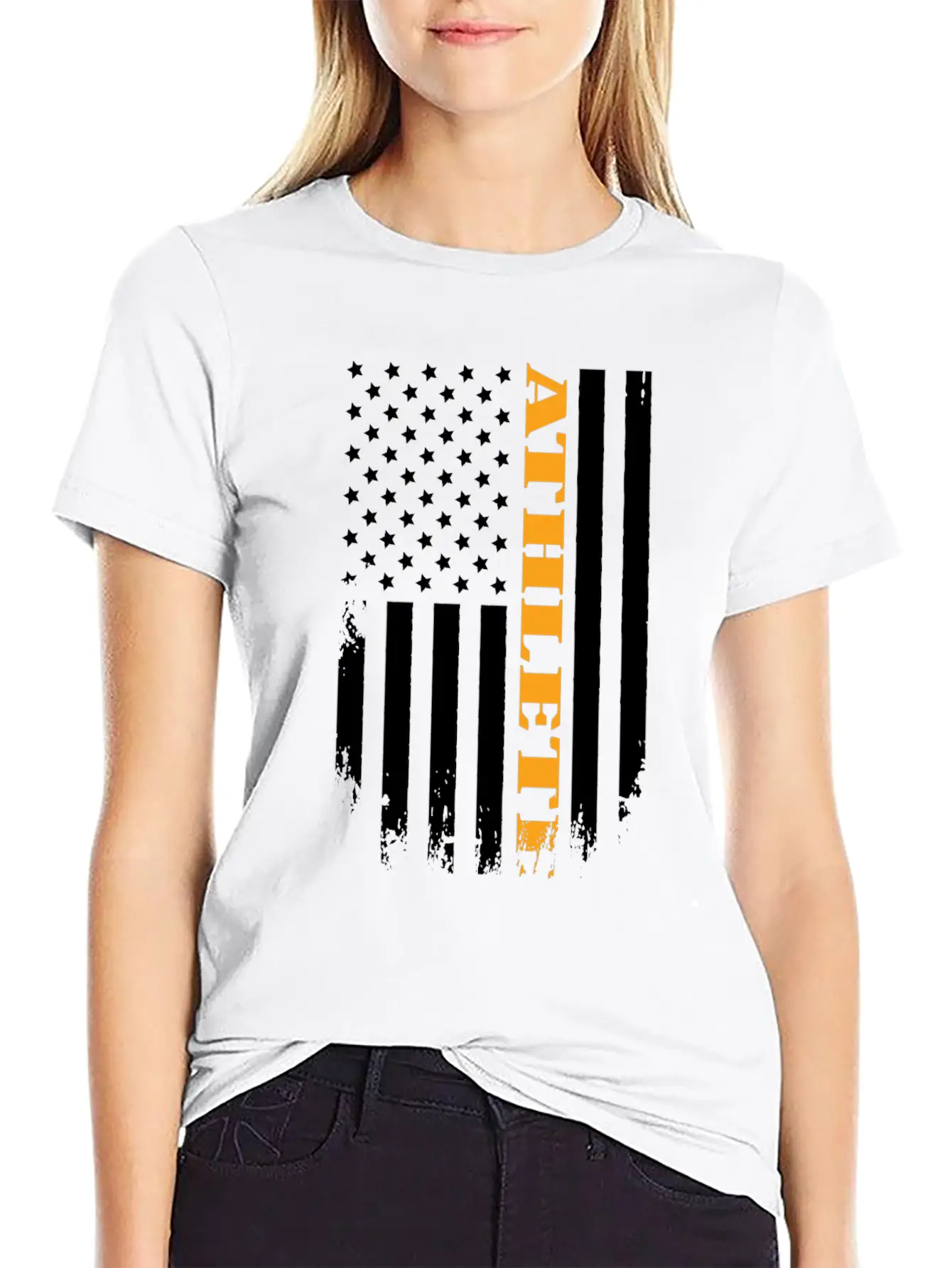 American Athlete Proud Of My Country Casual Graphic T-Shirt – Simple And Comfortable Daily Wear