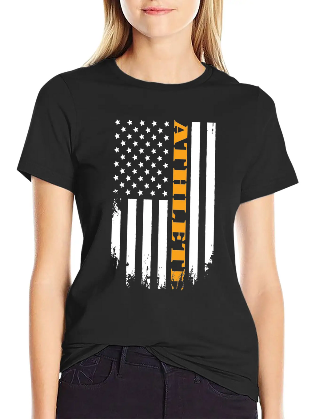 American Athlete Proud Of My Country Casual Graphic T-Shirt – Simple And Comfortable Daily Wear