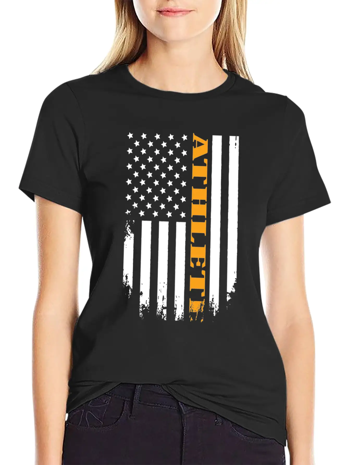 American Athlete Proud Of My Country Casual Graphic T-Shirt – Simple And Comfortable Daily Wear