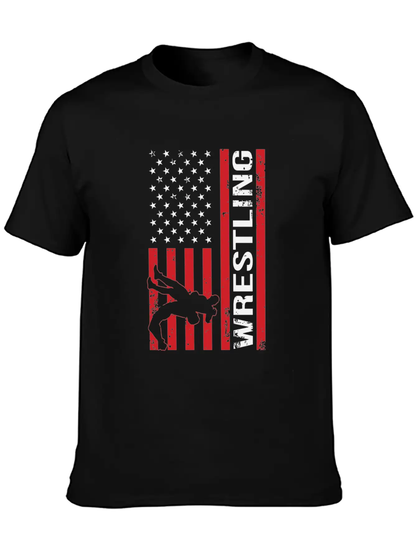 American Flag Competitive Wrestling Stylish Everyday T-Shirt – Unisex Basic Cotton Tee