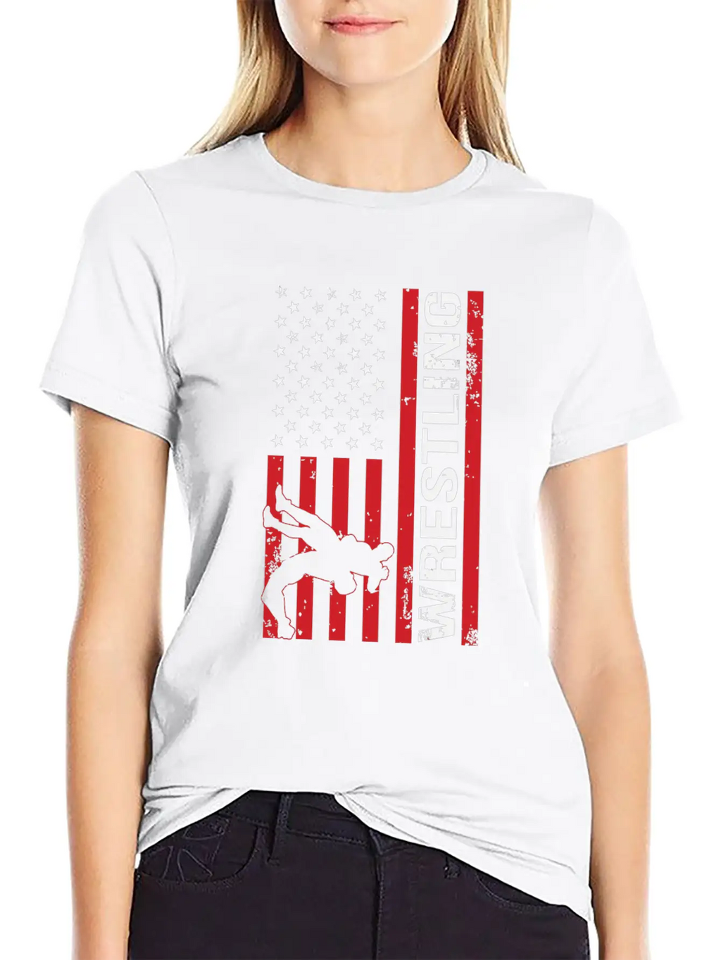 American Flag Competitive Wrestling Stylish Everyday T-Shirt – Unisex Basic Cotton Tee