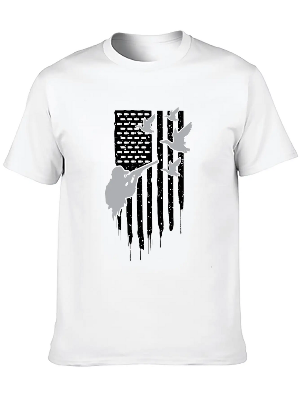 American Flag Duck Hunting Unisex Casual T-Shirt – Clean Design For Daily Comfort