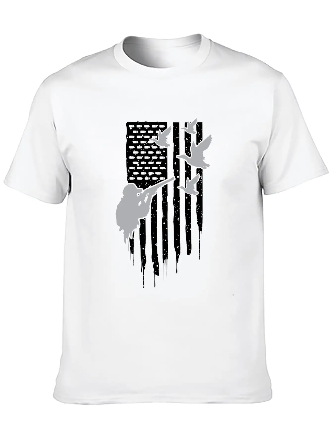 American Flag Duck Hunting Unisex Casual T-Shirt – Clean Design For Daily Comfort
