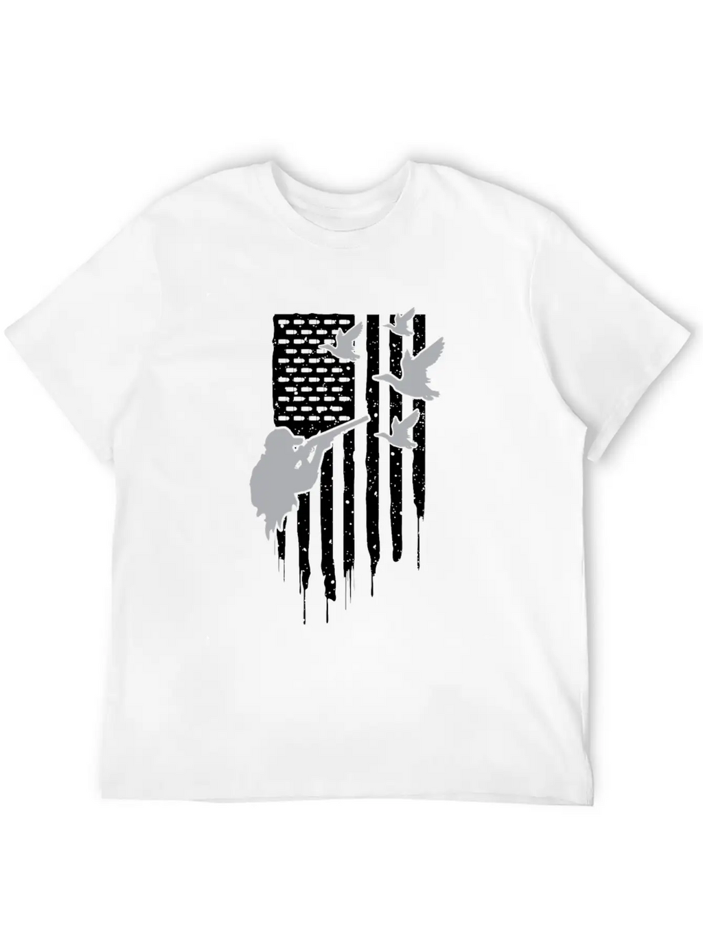 American Flag Duck Hunting Unisex Casual T-Shirt – Clean Design For Daily Comfort