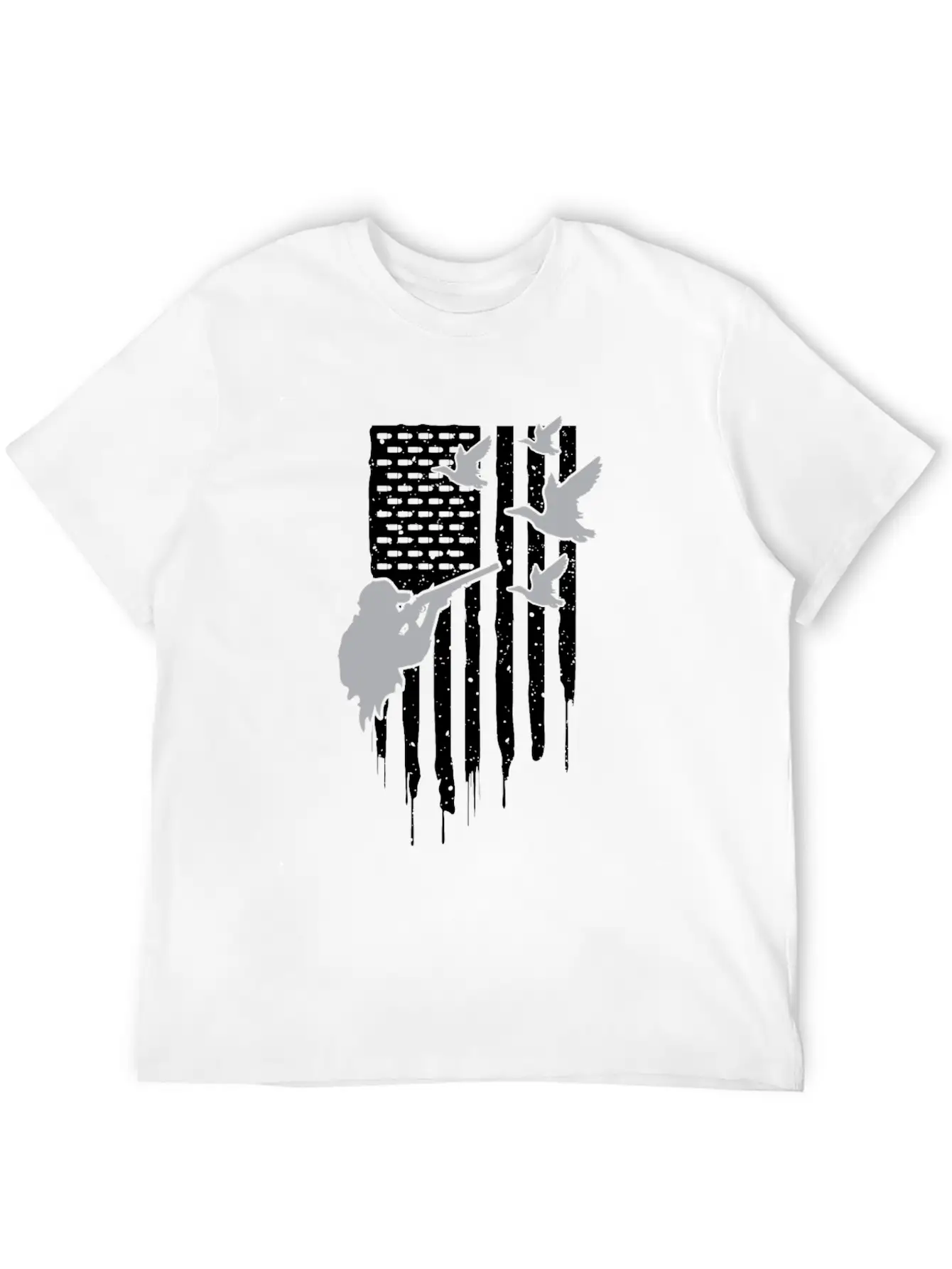 American Flag Duck Hunting Unisex Casual T-Shirt – Clean Design For Daily Comfort